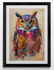 Owl Bird Framed Canvas Picture