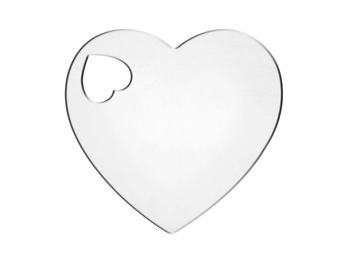 Sterling silver heart 20mm - silver,