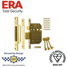 SASH LOCK 76mm ERA FORTRESS 3" CLASSIC 5 LEVER BS BRITISH STANDARD BRASS - NEW