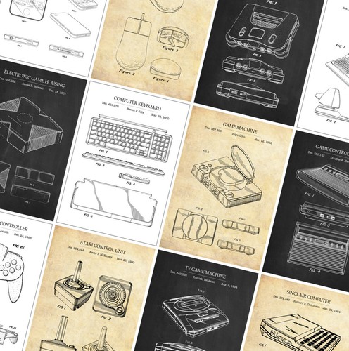 Gaming patent poster prints - prints,
