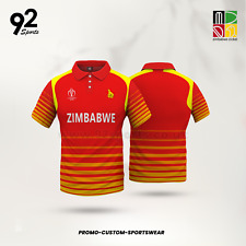 Zimbabwe Cricket 2019 World Cup Polo Shirt – Retro Champion, 100% Sublimation