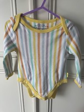 Beaming Baby 100% Organic Cotton Long Sleeve Bodysuit Pastel Stripe 6-12 months 