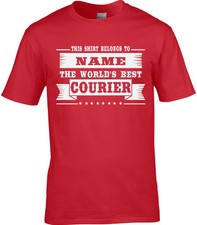 Courier Mens Personalised T-Shirt Delivery Driver Motorbike Cycle Bike Gift Job