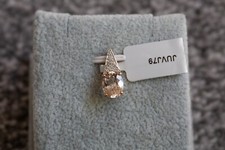 Rose Danburite & Diamond 9k Gold Pendant only