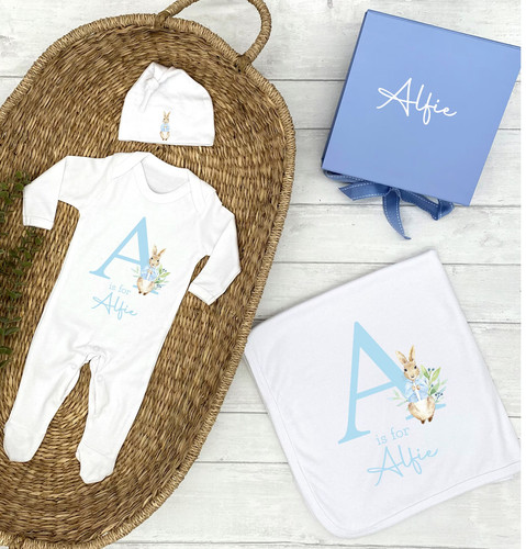 Personalised blue rabbit - personalised,