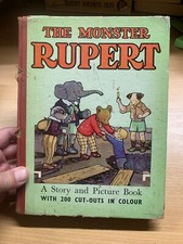 C1952 " The Monster Rupert " 200 Clippings Picture & Story Book Hardcover Book