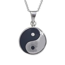 Sterling Silver Yin Yang Pendant Necklace | Silver Chain for Men & Women