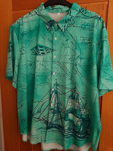 Mens shirt galleon print - galleon,