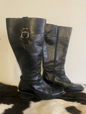 Black Leather Knee High Boots