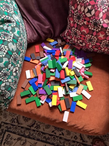 Colourful tumbling dominoes - colourful,