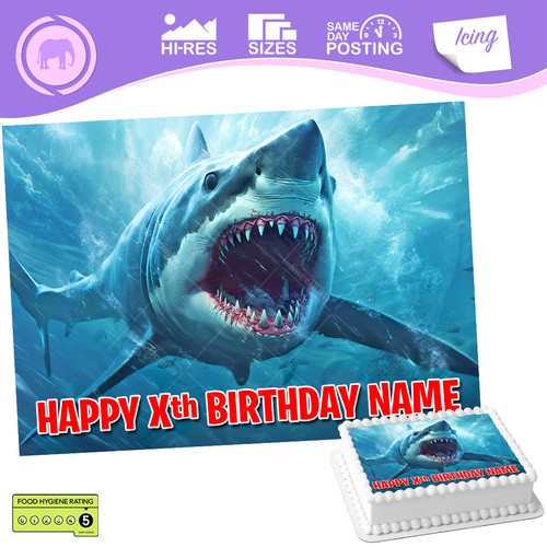Megalodon shark cake topper - shark,