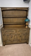 Solid Oak Dresser Cabinet Large With Display Unit