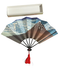 Decoration Fan with a stand "Fine Wind, Clear Morning" by Hokusai #1d