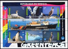 Senegal 2000 GREENPEACE-PENGUINS-BIRDS-CONCORDE-SHIP-HELICOPTER Sheet PERFORATED