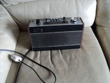 Vintage Roberts R606-MB VHF/MW/LW Radio Black Brown Power Cable Tested & Working