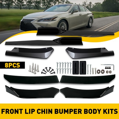 8pcs gloss black front bumper - gloss,