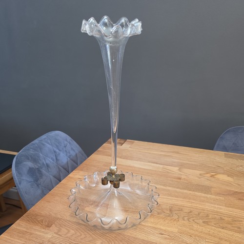 Clear glass epergne - 5, branch