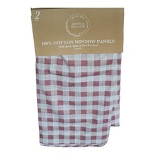 Set 4 Gingham Check Curtains