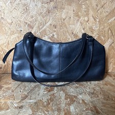 Suzy Smith Black Leather Baguette Shoulder Bag 31x16cm