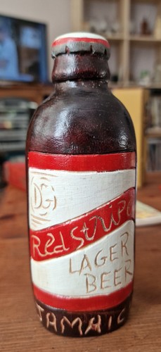 Vintage hand carved wooden red - vintage,