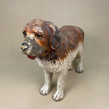 Vintage Plastic Model Dog Statue Aged Antique Realistic Figurine Life Size Puppy