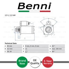 Starter Motor Benni Fits