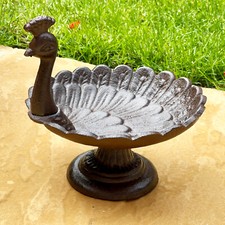 Peacock Bird Bath Cast Iron