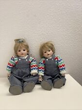 Vintage 1987 Reproduction of a boots Tyner design Porcelain Twin Dolls weighted