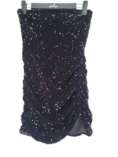 Black velvet sequined - sequined, boob