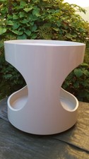 Opal? round space age tea trolley white side table 70s mid century eames Luna