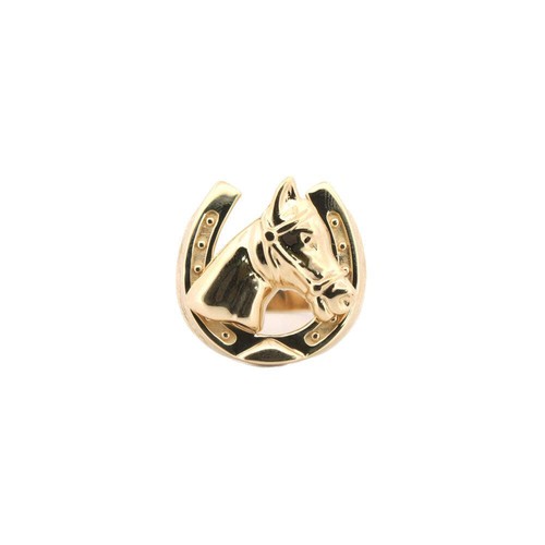 9ct yellow gold horse - yellow,