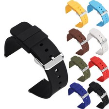 Silicone Rubber Watch Strap Smart Band 16mm 18mm 20mm 22mm 24mm Quick Release