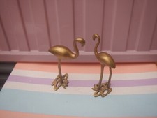 VINTAGE TAIWAN PAIR OF BRASS FLAMINGO'S