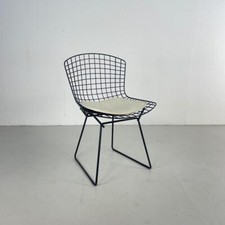 VINTAGE HARRY BERTOIA BLACK POWDER COATED SIDE DINING CHAIR MIDCENTURY #4311