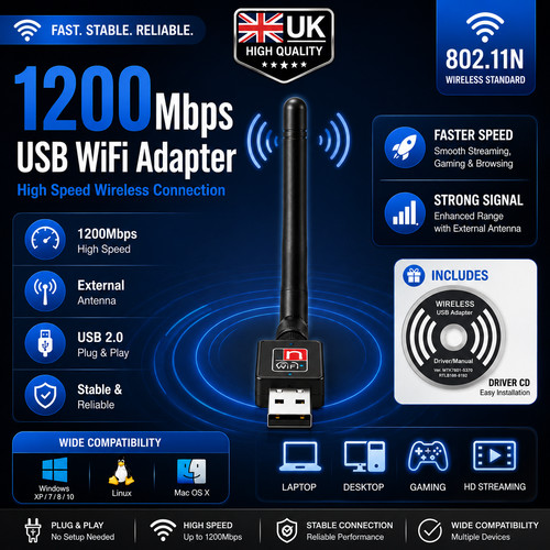 1200mbps wireless wifi adapter - wireless,