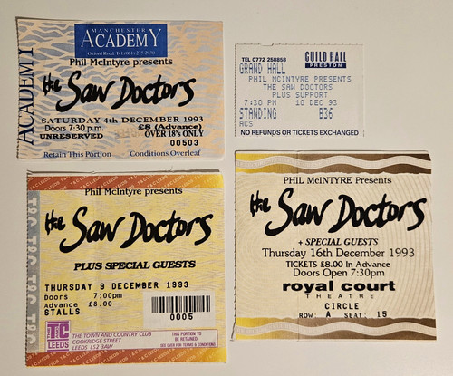 Saw doctors 1993 tour - 1993, uk
