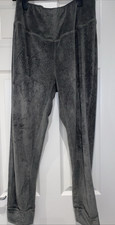 NEXT Downtime Ladies Grey Glitter Velour Lounge Pants Size 16 Elastic Waist