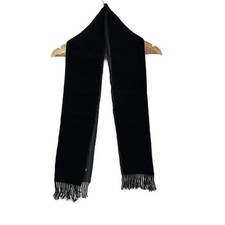 Auth DAKS - Black Dark Gray Blue Cashmere Scarf