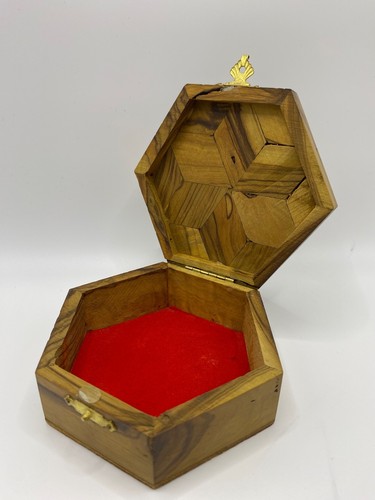 Vintage olive wood hexagon - vintage,