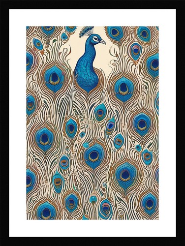 Stunning peacock framed - stunning, wall
