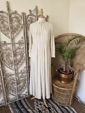 Vintage cream 40s silk wedding maxi dress S M