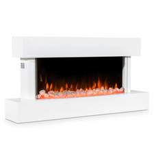 Baridi DH113 Electric Fireplace 46" Wall Mounting Fire LED Flame Effects White A