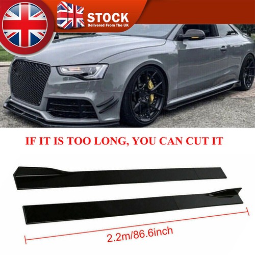 Gloss black side skirts - black,