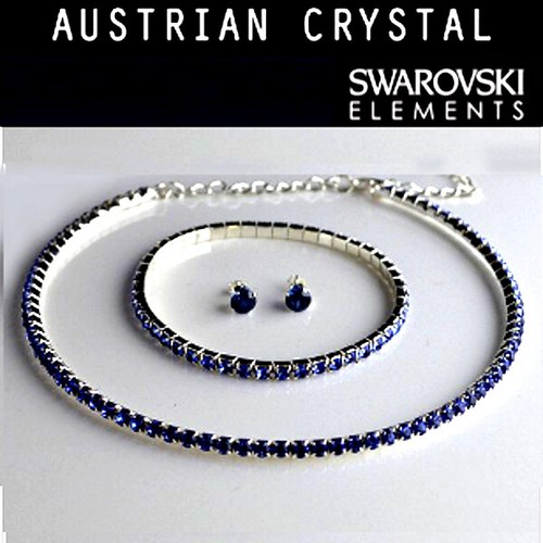 Jewelry set blue swarovski - set,
