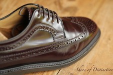 Loake Shoemaker Royal Long Wing Brown Leather Derby Brogue Shoes Mens UK 7 US 8