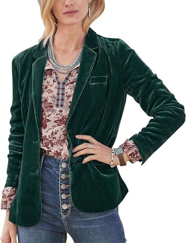 Women velvet blazer with - women's,