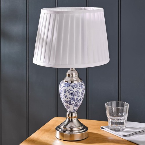 Blue flower ceramic table - ceramic,