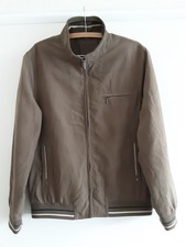 GURTEEN Bomber Jacket. Khaki. Size Large. Soft Feel. Zip Up. Collar.