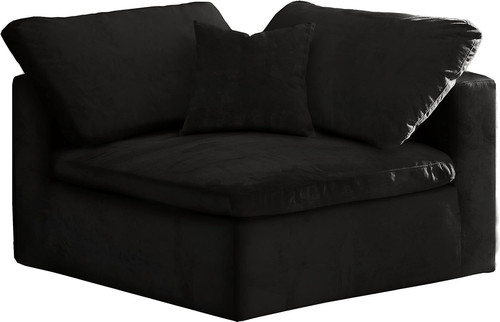 Cozy black velvet overstuffed - cozy,