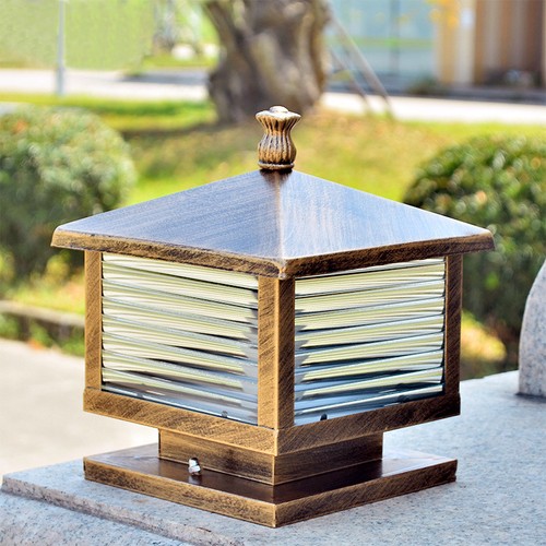 Glass post lamp vintage - glass,